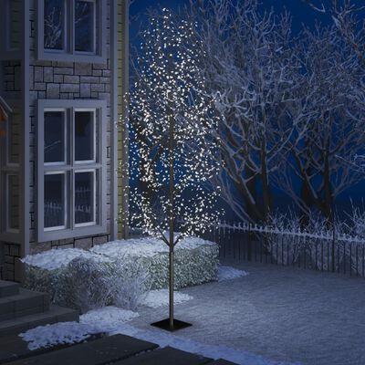 vidaXL Weihnachtsbaum 1200 LEDs Kaltweißes Licht Kirschblüten 400 cm