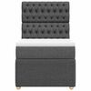 vidaXL Boxspringbett mit Matratze Dunkelgrau 90x200 cm Stoff