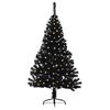 vidaXL K&uuml;nstlicher vorbeleuchteter Weihnachtsbaum Schwarz 120 cm PVC