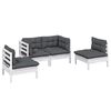vidaXL 4-tlg. Garten-Lounge-Set mit Kissen Kiefer Massivholz
