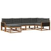 vidaXL Outdoor-Sofagarnitur mit Kissen 6 pcs Natur und Anthrazit
