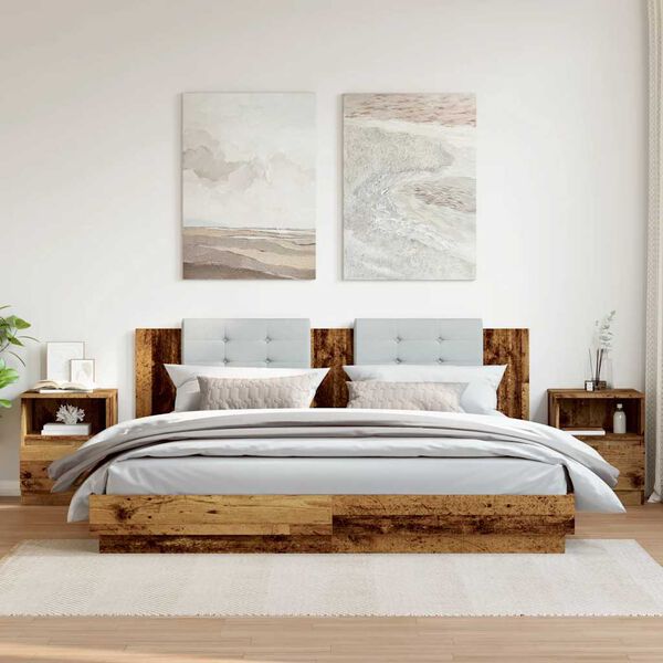 vidaXL Nachttische 2 Stk. Altholz-Optik 40x40x50 cm Holzwerkstoff