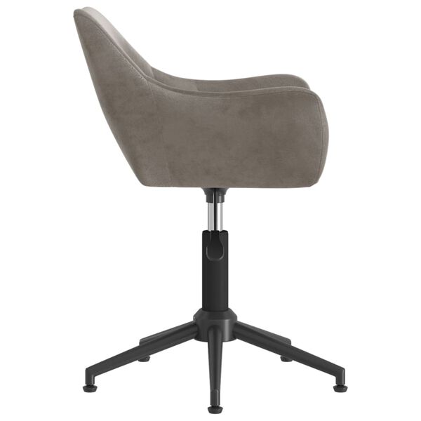 vidaXL B&uuml;rostuhl Drehbar Hellgrau Samt