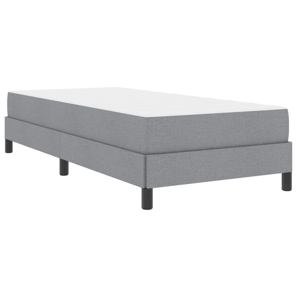 vidaXL Boxspringbett mit Matratze Hellgrau 80 x 200 cm Stoff
