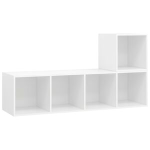 vidaXL 2-tlg. TV-Schrank-Set Weiß Holzwerkstoff