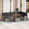 vidaXL Garten-Sofa-Set mit Kissen 9 pcs Grau