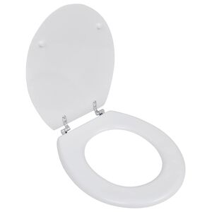 vidaXL Toilettensitz MDF Deckel Schlichtes Design Wei&szlig;