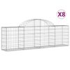 vidaXL Gabionen mit Hochbogen 8 Stk. 200x30x60/80 cm Verzinktes Eisen