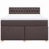 vidaXL Boxspringbett mit Matratze Dunkelbraun 140x190 cm Stoff