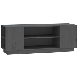 vidaXL TV-Schrank Grau 110x35x40,5 cm Massivholz Kiefer