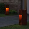 vidaXL Solar LED Wegeleuchte 2 pcs Bronze Wetterfeststahl