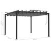 vidaXL Pergola mit Lamellendach 3x3 m Anthrazit Stoff und Aluminium