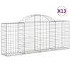 vidaXL Gabionen mit Hochbogen 13 Stk. 200x30x80/100cm Verzinktes Eisen