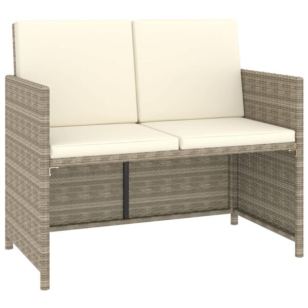 vidaXL 6-tlg. Garten-Essgruppe mit Auflagen Poly Rattan Beige