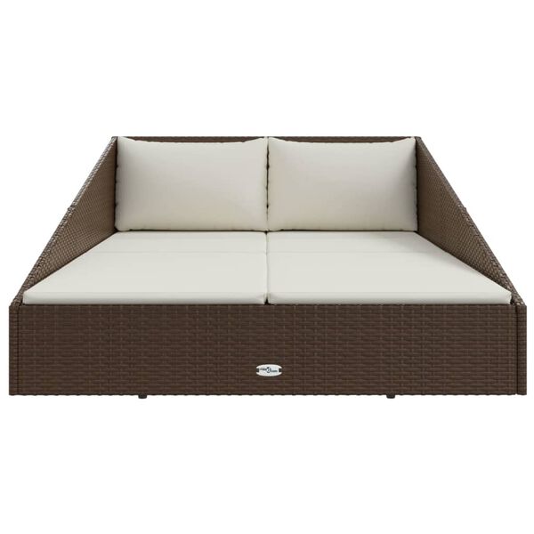 vidaXL Gartenbett Braun 110x200 cm Poly Rattan