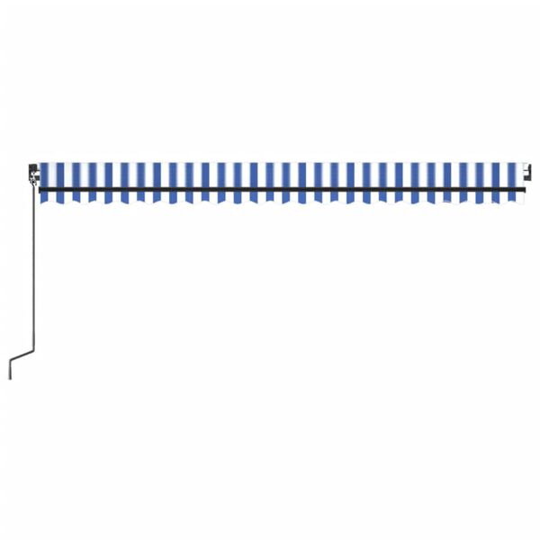 vidaXL Markise Manuell Einziehbar mit LED 500x350 cm Blau und Weiß