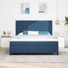 vidaXL Boxspringbett mit Matratze mit Kopfteil Blau 180 x 200 cm Stoff