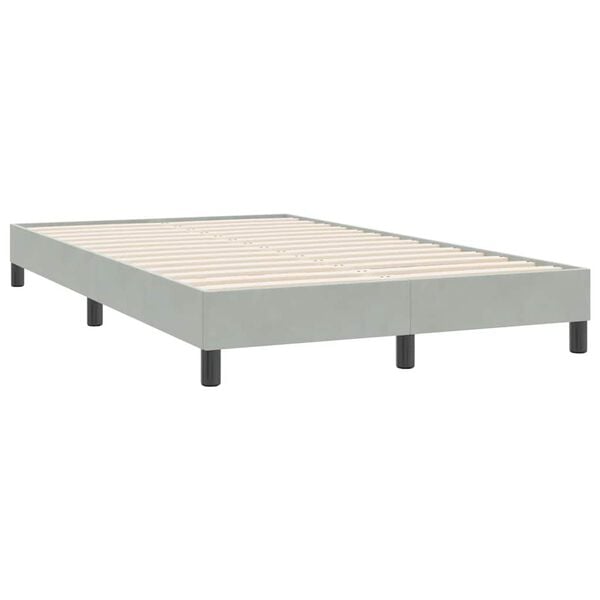 vidaXL Boxspringbett ohne Matratze Hellgrau 120x220 cm Samt