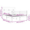 vidaXL Massivholzbett mit Kopfteil Weiß 120x200 cm