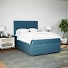 vidaXL Boxspringbett mit Matratze Blau 160x200 cm Samt