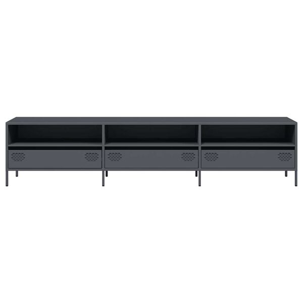 vidaXL TV-Schrank Anthrazit 202x39x43,5 cm Kaltgewalzter Stahl