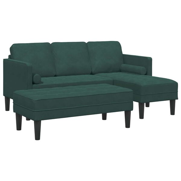 vidaXL Sofa Set mit Kissen 2 pcs Dunkelgr&uuml;n Polyester