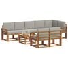 vidaXL Outdoor-Sofagarnitur mit Kissen 9 pcs Nat&uuml;rlich und Hellgrau