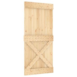vidaXL Schiebet&uuml;r NARVIK 95 x 210 cm (213,5 cm) Nat&uuml;rlich und Schwarz