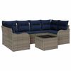 vidaXL Gartensofa-set 7 stk. 6-Sitzer Grau Poly-Rattan