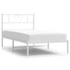 vidaXL Metallbett ohne Matratze mit Kopfteil Wei&szlig; 75x190 cm