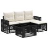 vidaXL Gartensofa-set 5 stk. Schwarz und Cremewei&szlig; Poly-Rattan