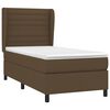 vidaXL Boxspringbett mit Matratze Dunkelbraun 90x200 cm Stoff