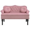 vidaXL Sitzbank mit Kissen Rosa 120,5x65x75 cm Samt