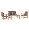 vidaXL Gartensofa-set 4 pcs Natur Massivholz Teak