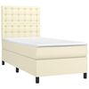 vidaXL Boxspringbett mit Matratze Creme 90x190 cm Kunstleder