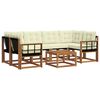 vidaXL Outdoor-Sofagarnitur mit Kissen 7 pcs Natur und Creme