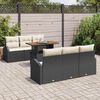 vidaXL Garten-Sofa-Set mit Kissen 7 pcs Schwarz und Creme