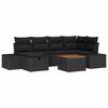 vidaXL Gartensofa-set mit Kissen 7 pcs Schwarz Poly Rattan