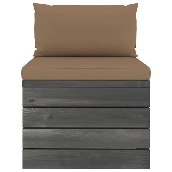 vidaXL 2-tlg. Garten-Sofagarnitur aus Paletten mit Kissen Kiefernholz