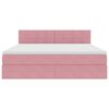 vidaXL Bett mit Stauraum und LED mit Matratze Rosa 180 x 200 cm Samt