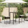 vidaXL Garten-Barhocker mit Kissen 2 Stk. Braun Poly Rattan