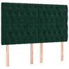 vidaXL Kopfteil Dunkelgr&uuml;n 144x7x118/128 cm Samt