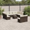 vidaXL 12-tlg. Garten-Sofagarnitur mit Kissen Braun Poly Rattan