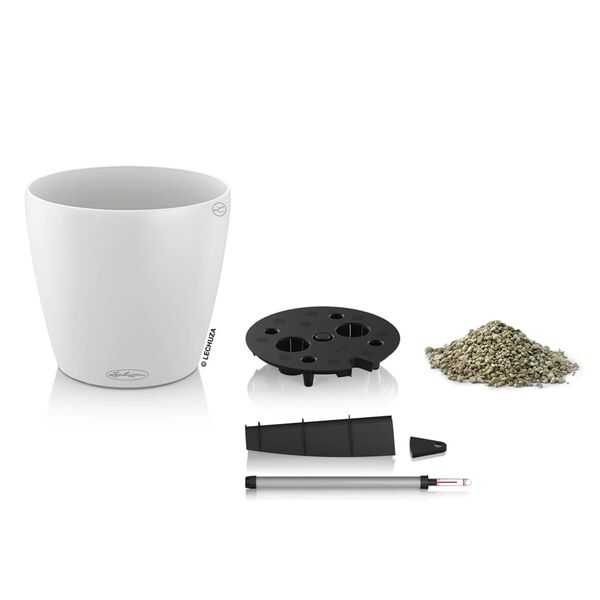 LECHUZA Pflanzgefäß CLASSICO Color 18 ALL-IN-ONE Weiß