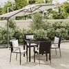 vidaXL 5-tlg. Garten-Essgruppe mit Kissen Schwarz Poly Rattan