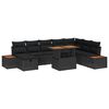 vidaXL Garten-Sofa-Set 9 pcs Schwarz Poly-Rattan