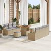 vidaXL Gartensofa-set mit Kissen 10 pcs Beige Poly-Rattan