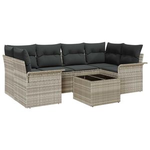 vidaXL Gartensofa-set 7 pcs Hellgrau und Dunkelgrau 55 x 55 x 37 cm