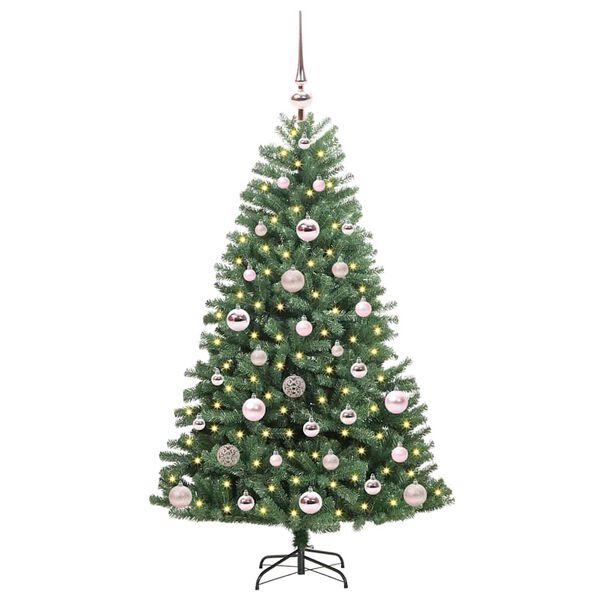 vidaXL K&uuml;nstlicher klappbarer Weihnachtsbaum mit 150 LEDs Gr&uuml;n 120 cm