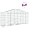vidaXL Gabionen mit Hochbogen 20 Stk. 200x30x80/100cm Verzinktes Eisen